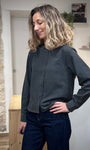 Blouse vichy carbone élégante pour bureau ou week-end