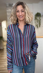 Chemise femme multicolore avec dos boutonné