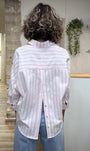 Détail dos ouvert chemise Cally femme rayée rose