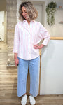 Chemise légère femme rayures roses printemps été