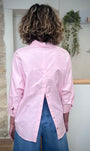 Chemise femme dos ouvert rose élégant 