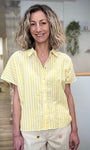 Chemise manches courtes chauve-souris rayée femme 