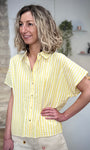 Chemise femme légère rayures jaune et blanc