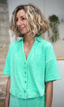 Chemise verte texturée pour dressing printemps été