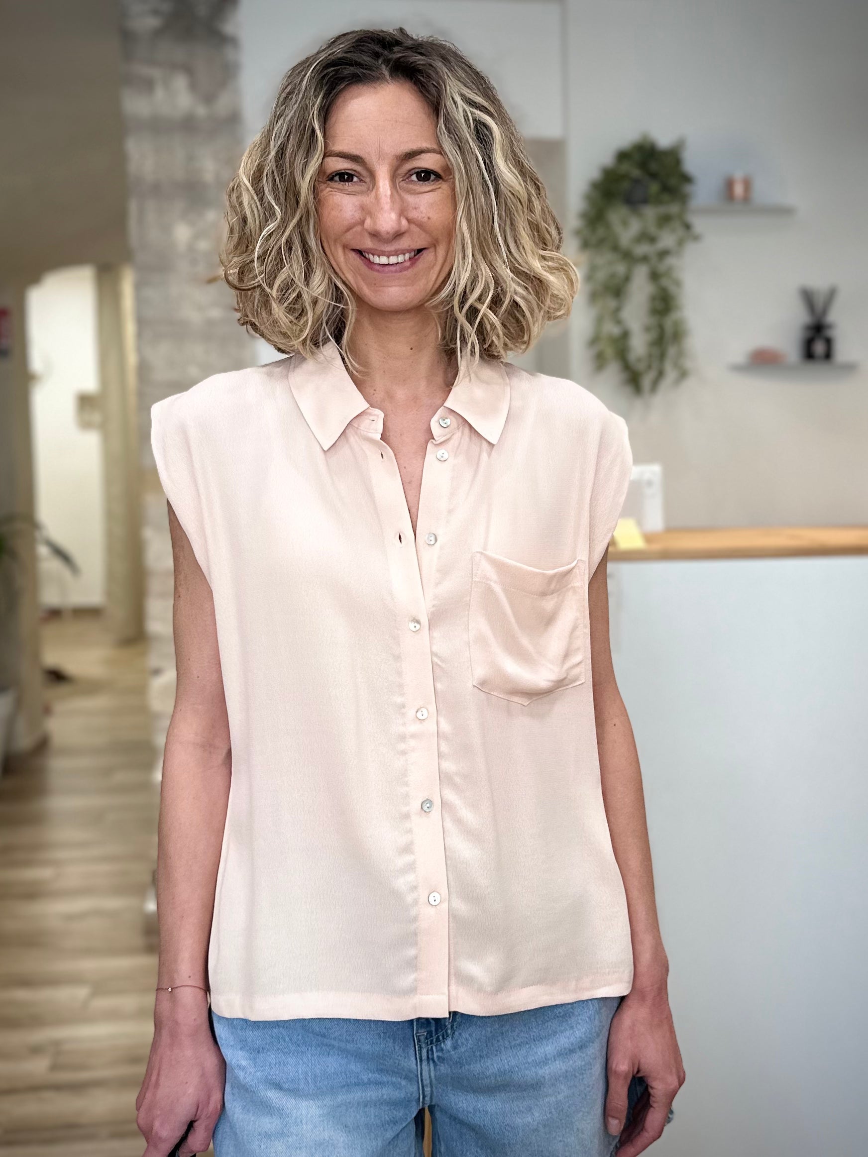 Chemise sans manches épaules tombantes femme 