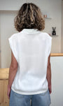 Chemise fluide écru mouvement naturel tissu de dos
