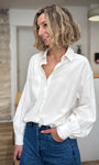 Chemise blanche manches longues et épaules tombantes