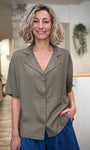 Chemise femme kaki style naturel et élégant 