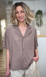 Chemise femme couleur taupe naturel coupe ample 