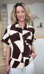 Chemise droite femme style moderne graphique