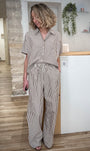 Ensemble chemise vercia et pantalon volute rayures mocha