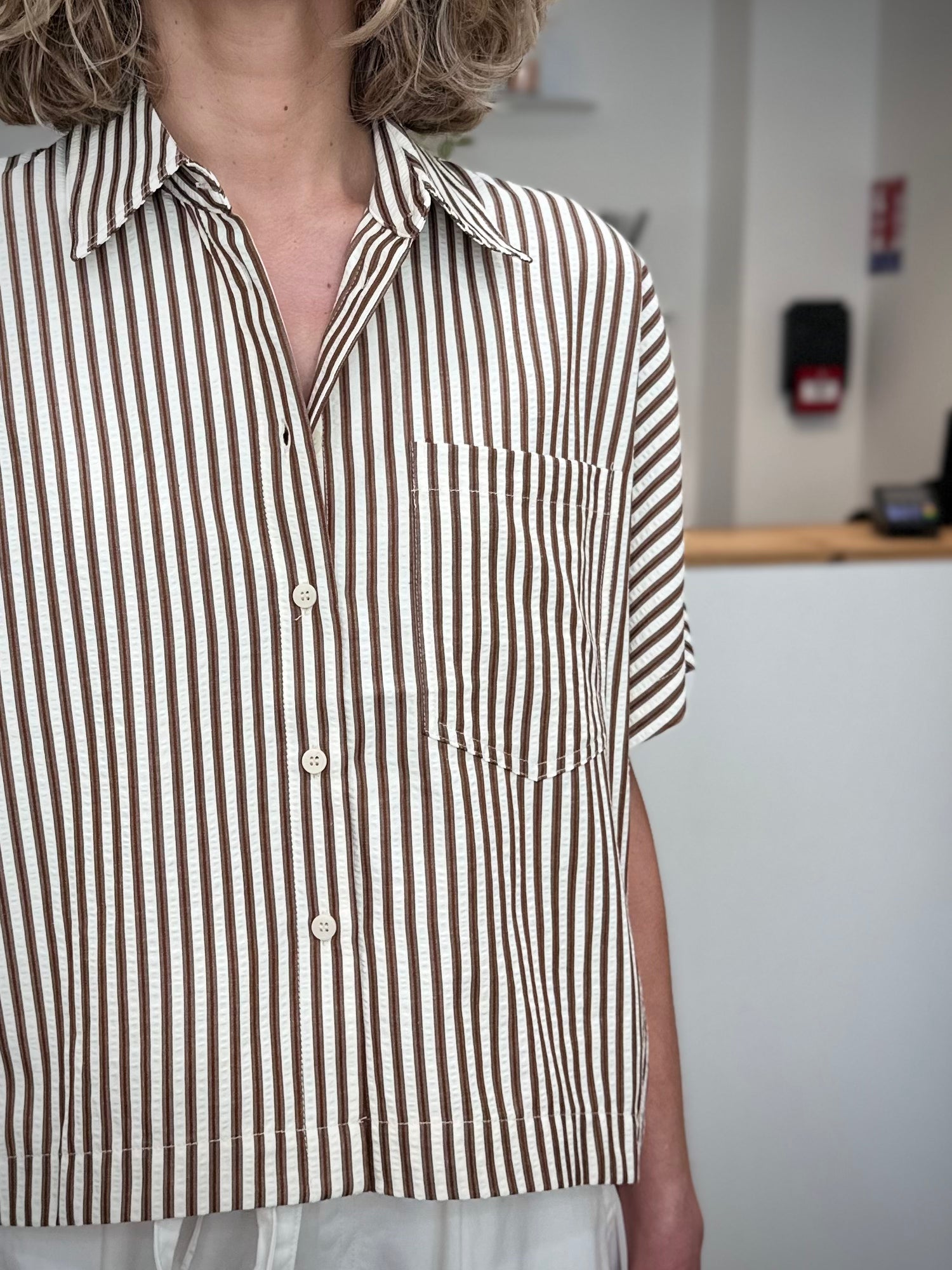 Zoom matière chemise coton femme