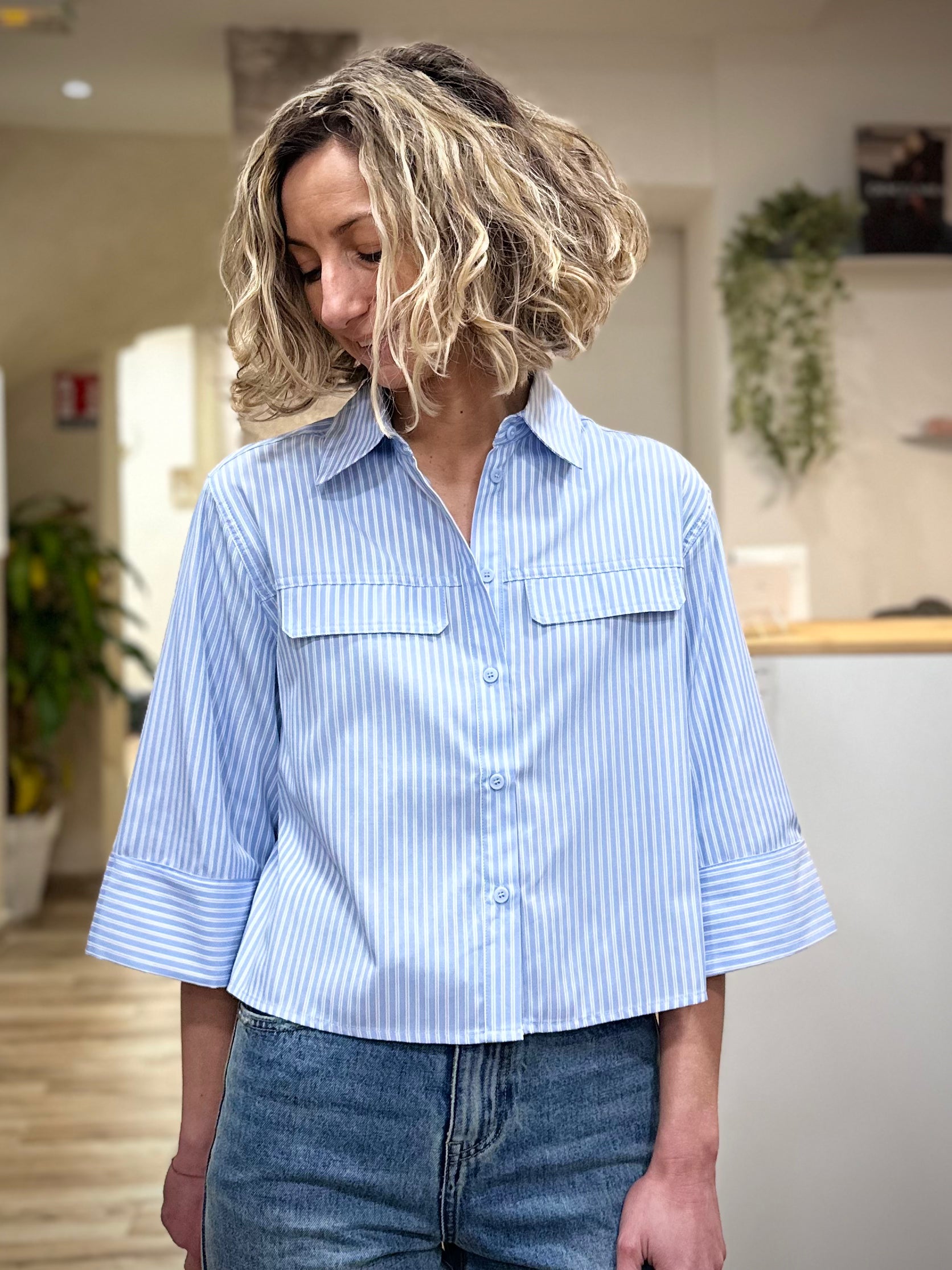 Chemise VOICE rayée coton vue de face