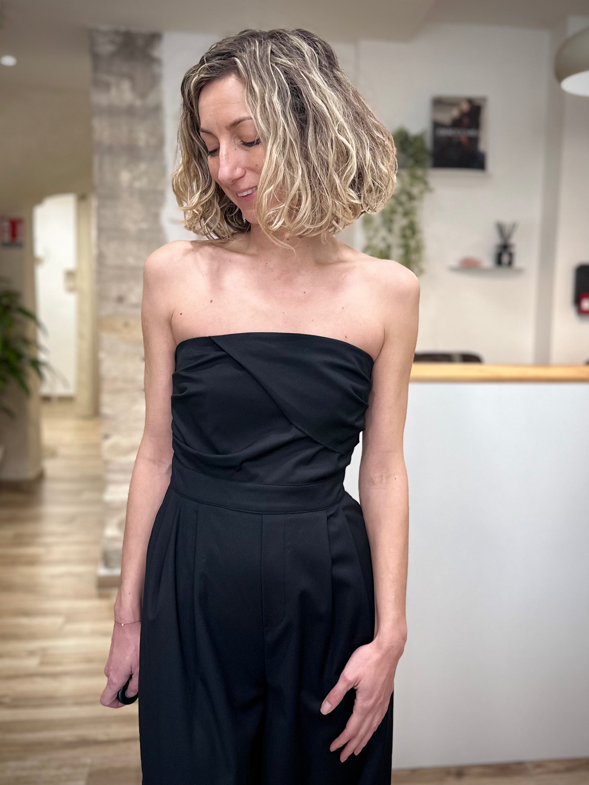 Détail bustier drapé combinaison ODION