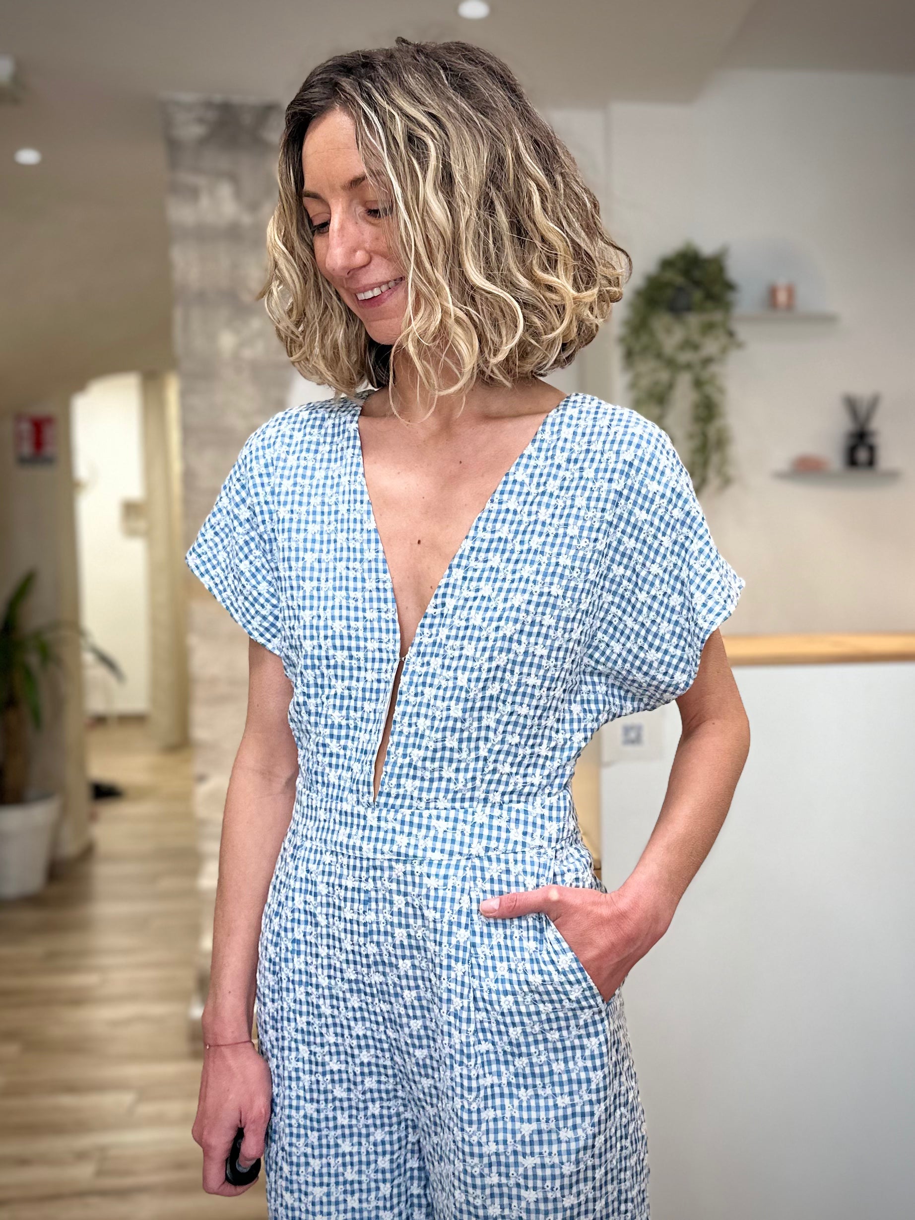 Combinaison longue femme avec manches chauve-souris 