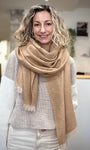 Echarpe Mira beige avec fil doré