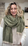 écharpe kaki Mira avec fil doré