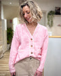 Cardigan rose chiné femme en maille douce