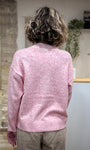 Cardigan rose chiné femme vue de dos