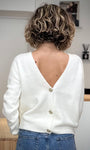 Gilet blanc réversible col V dans le dos