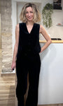 Total look tailleur velours femme
