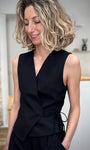 Gilet tailleur sans manches femme chic 
