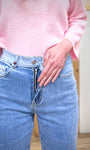 Détail fermeture bouton et zip jean forest ganse