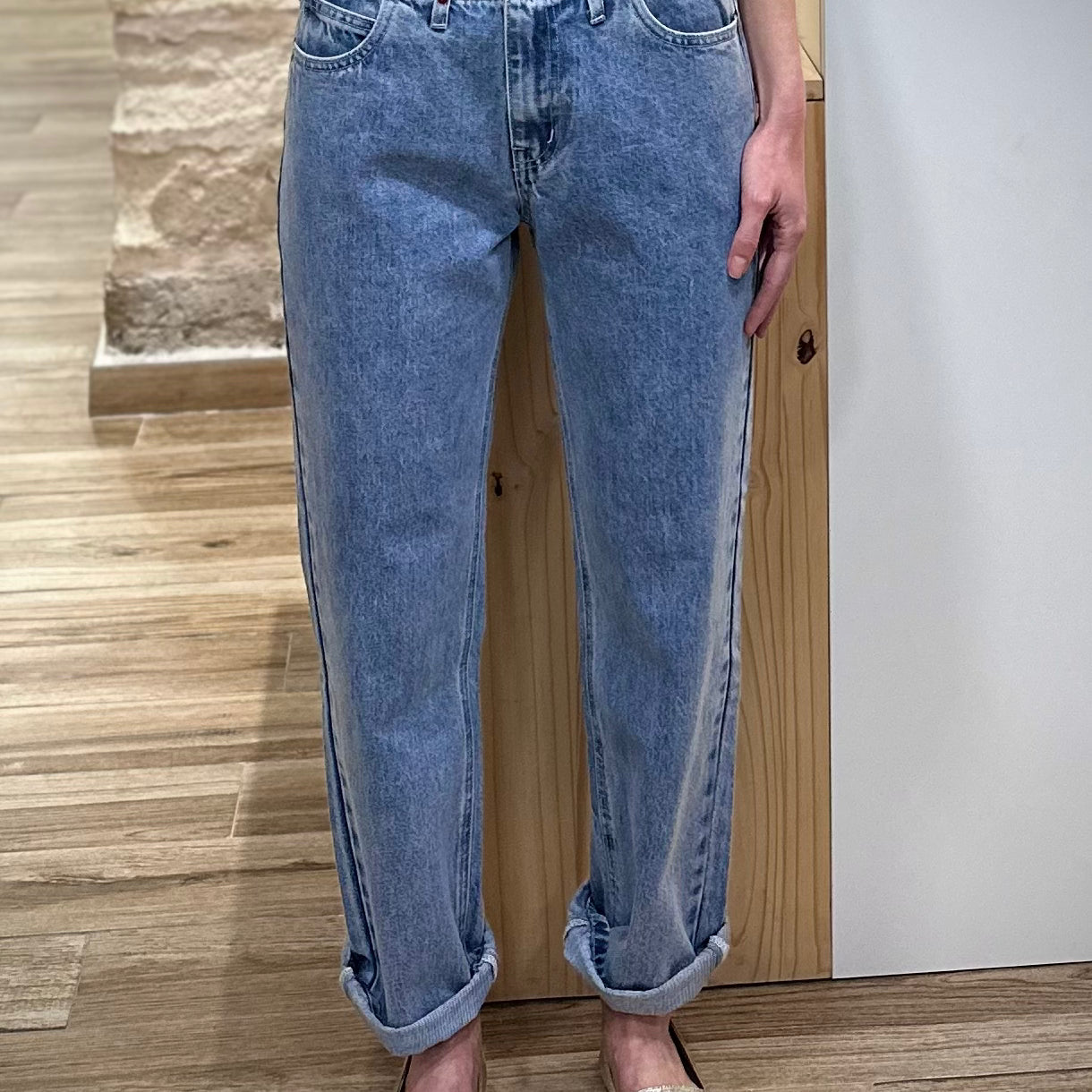 Jean boyfriend femme coupe loose vue de face