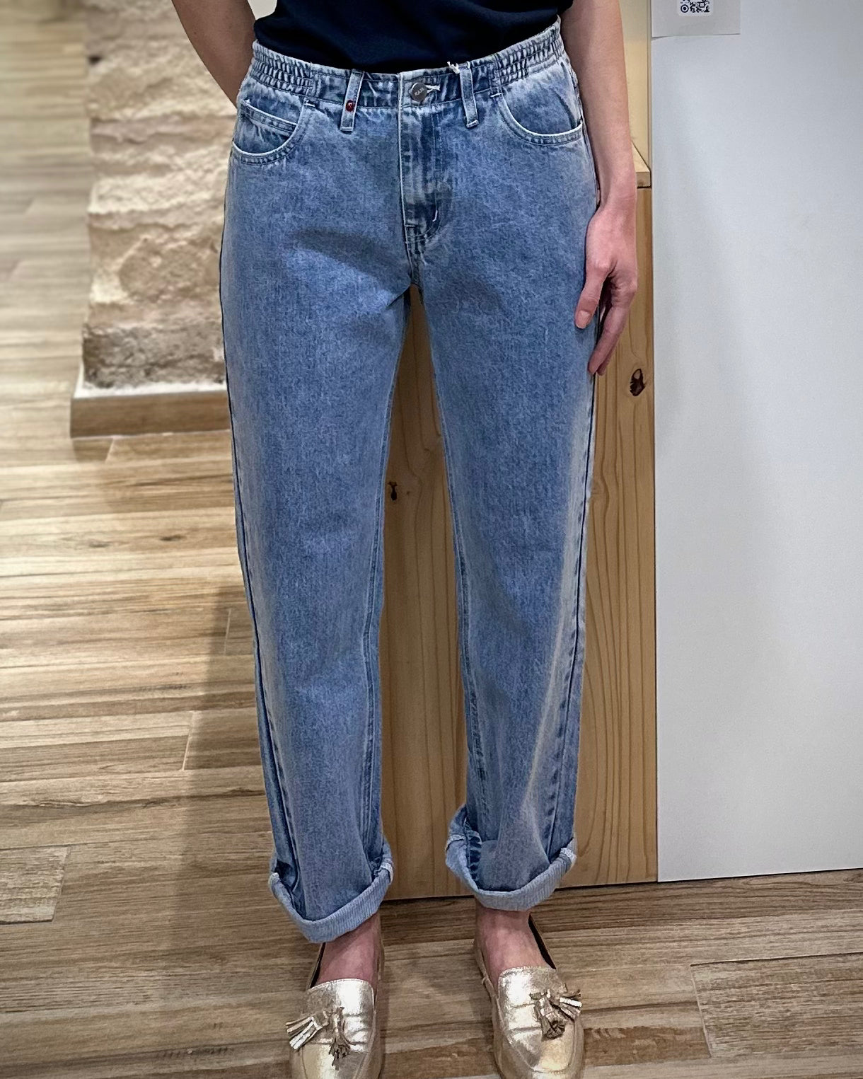 Jean boyfriend femme coupe loose vue de face