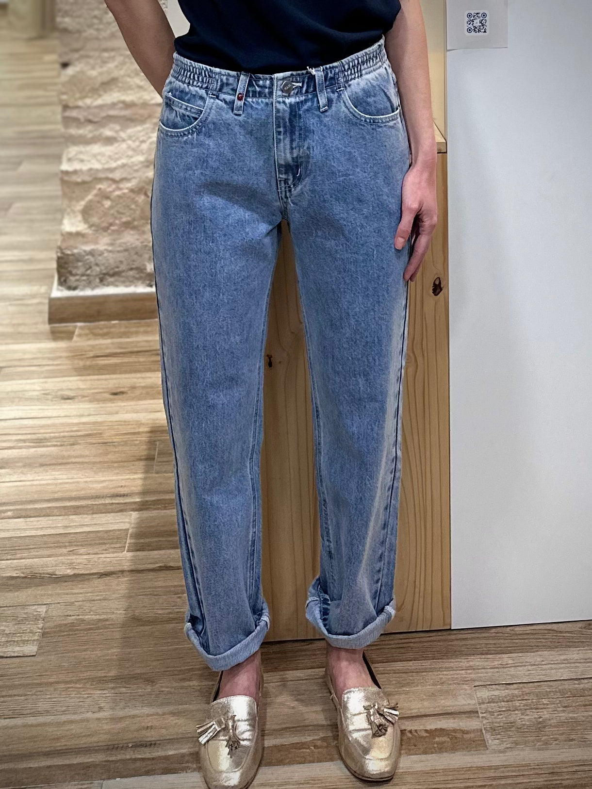 Jean boyfriend femme coupe loose vue de face