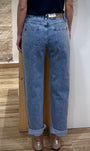 Jean boyfriend bleu vue de dos