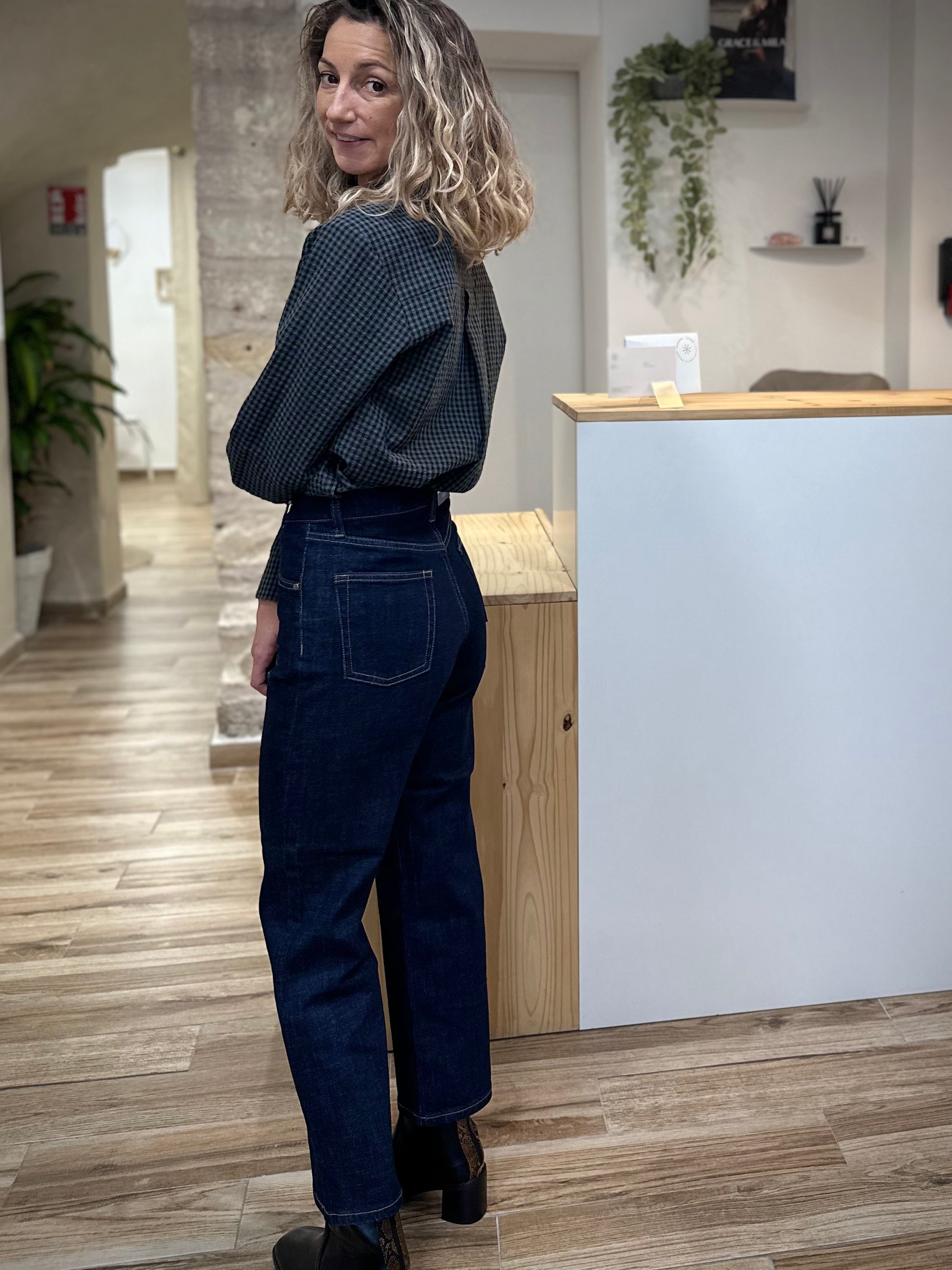 Jean coupe droite indigo automne hiver femme