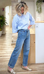 Jean long femme silhouette allongée