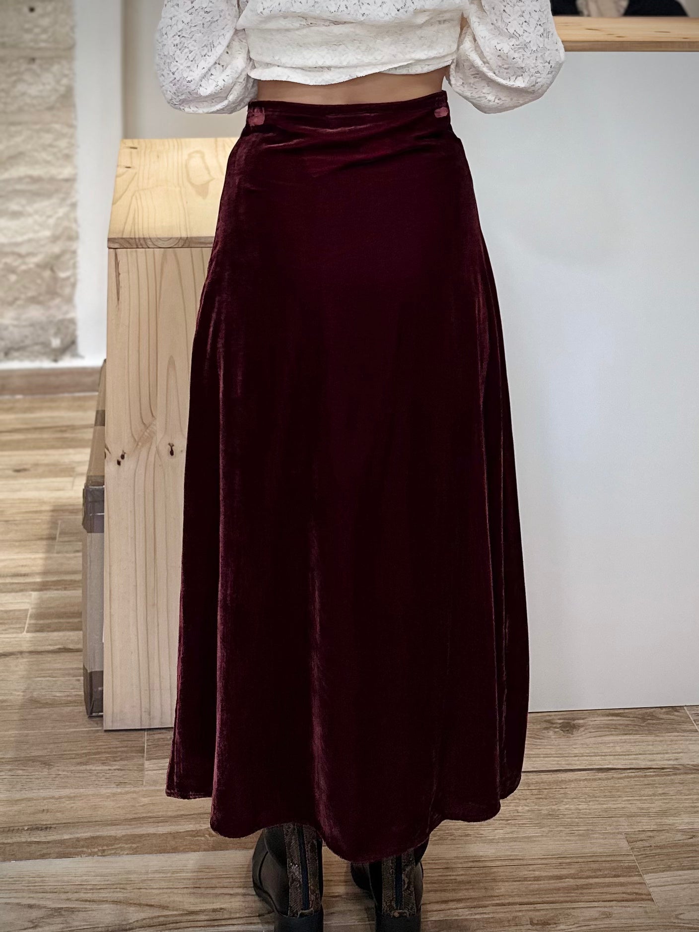 Vue de dos de la jupe Justine midi