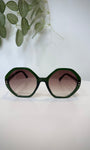 Lunettes rétro femme monture verte transparente 