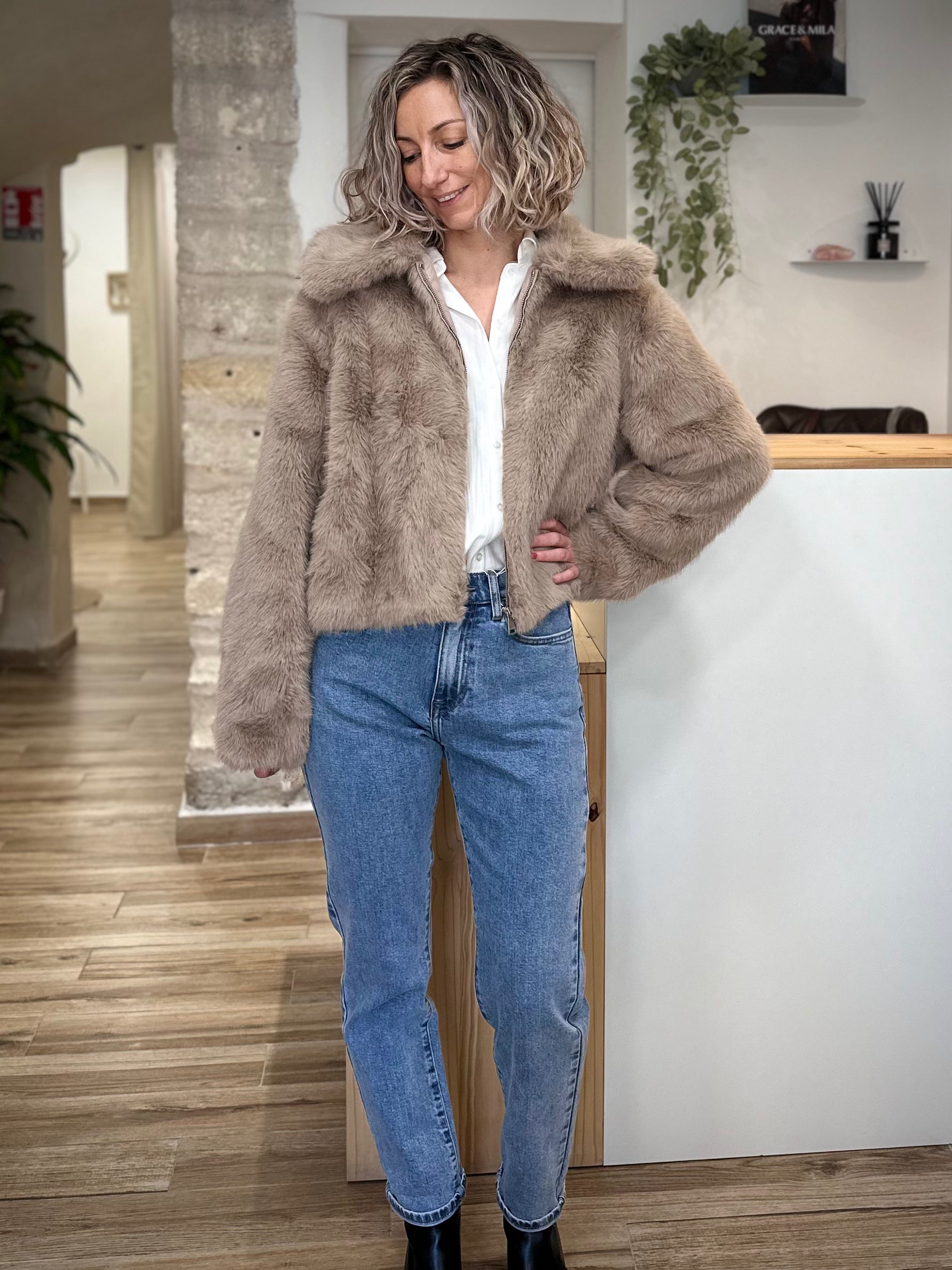 Manteau SHONNA en fausse fourrure douce femme