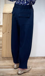 Pantalon fluide femme bleu marine vue de dos