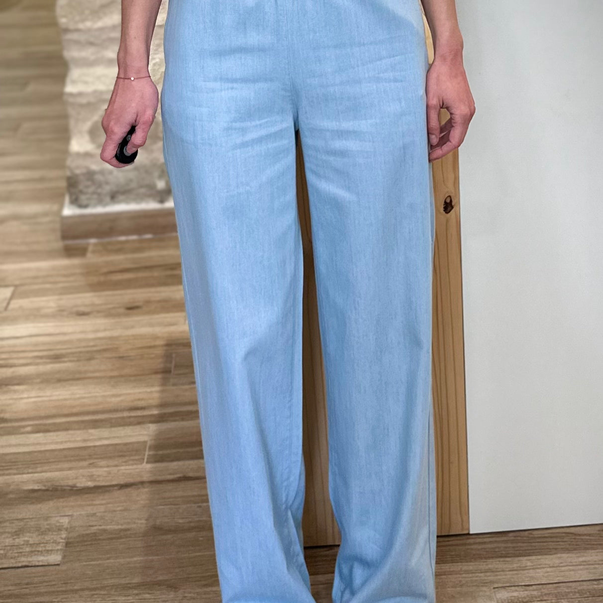 Pantalon coton léger femme coupe évasée été 