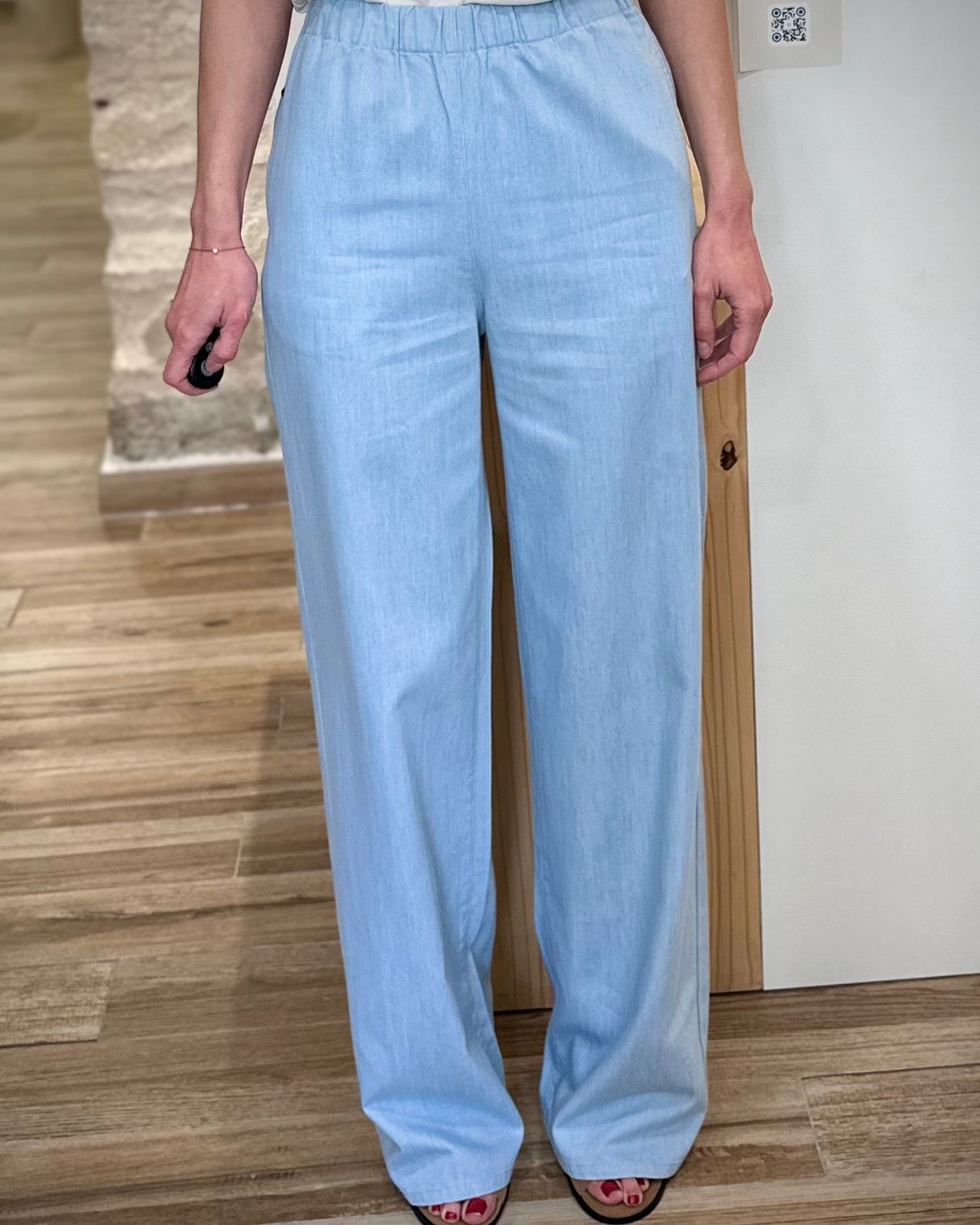 Pantalon coton léger femme coupe évasée été 