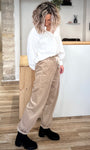 Look bureau chic pantalon greige