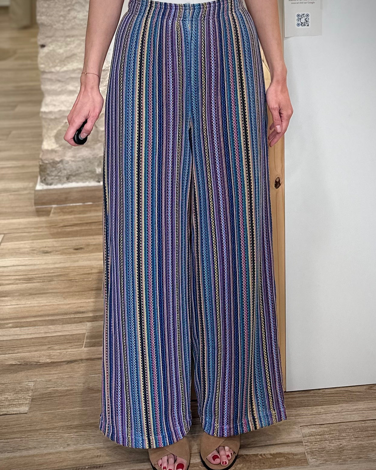 Pantalon crochet multicolore doublé femme été 