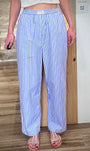 Pantalon rayures verticales femme été 
