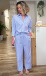 Ensemble pantalon Petrus et chemise Cally rayures jet lag