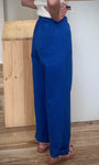 Pantalon casual chic bleu profond de dos