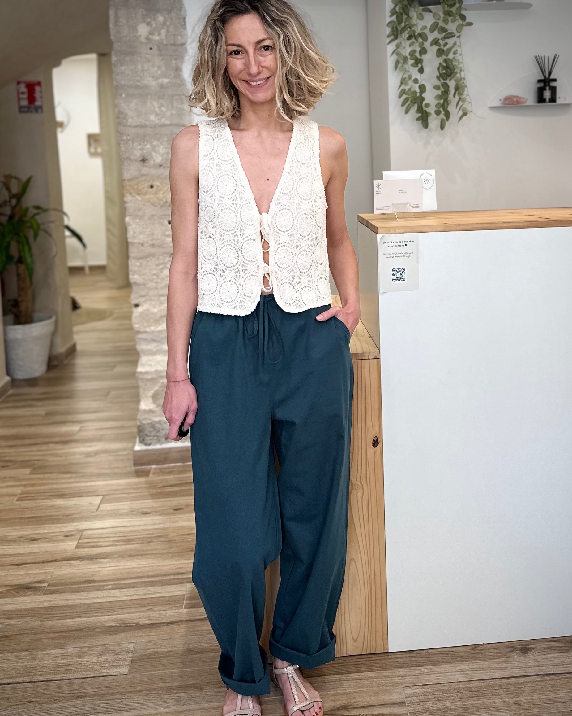 Look estival avec pantalon coton léger 