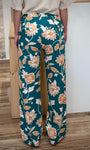 Pantalon bohème chic vert jambes larges de dos