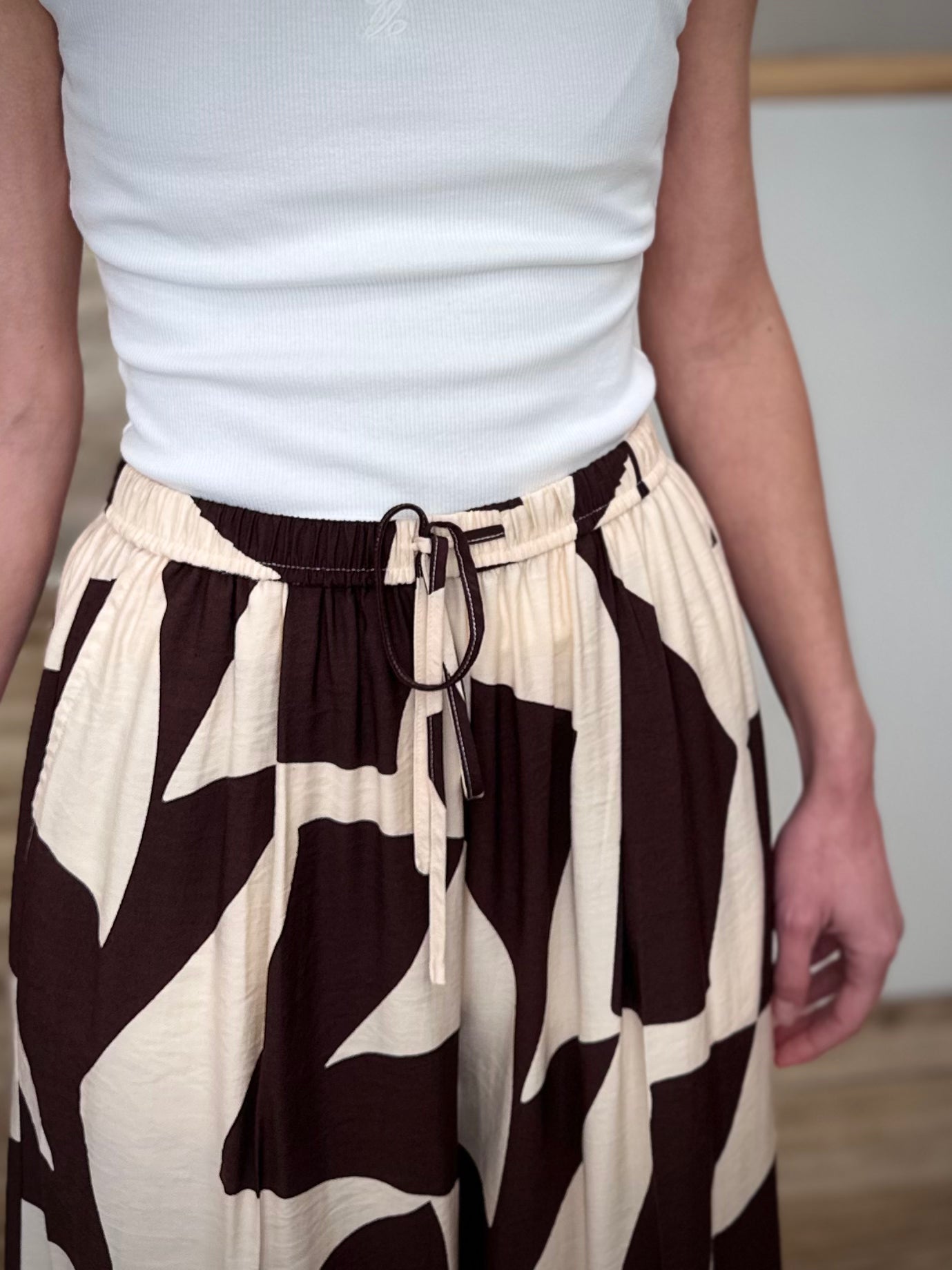 Pantalon taille élastique cordon femme chic