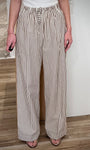 Pantalon fluide rayé femme coupe large élégante