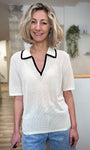 Polo ivoire femme coupe droite élégante 