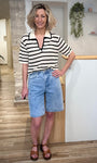 Look casual chic avec polo rayé femme 